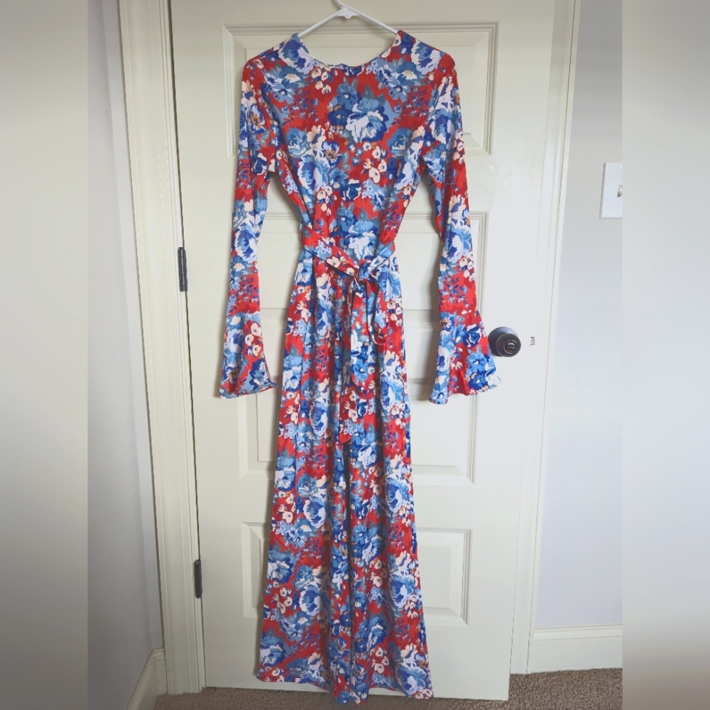 Kittenish zip up floral jumpsuit